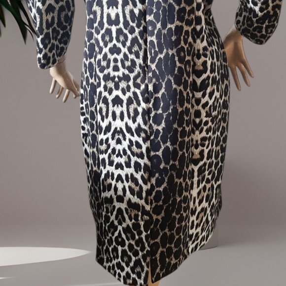 Cartise Animal Print Dress with Gold Chain Detail Dress Women's CAN 20 US 18 - Picture 5 of 5